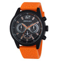 Men’s Sports Watch Black Dial Orange Strap – Multi Function Design